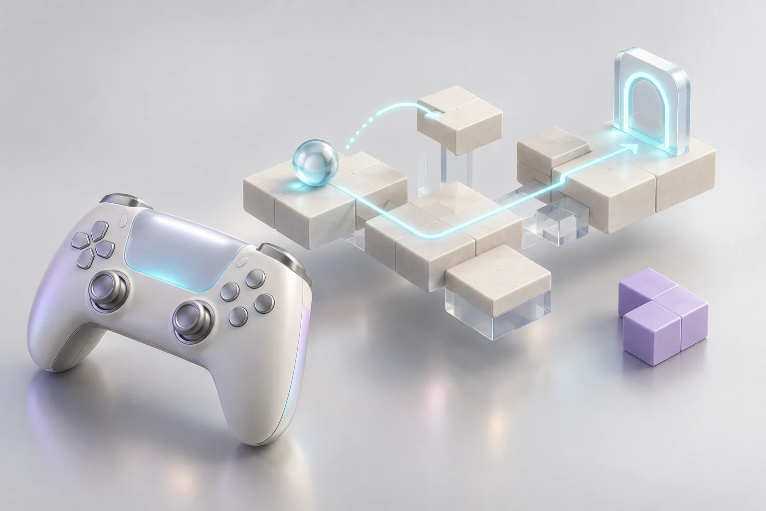 A game prototype with two routes and controls in a test level