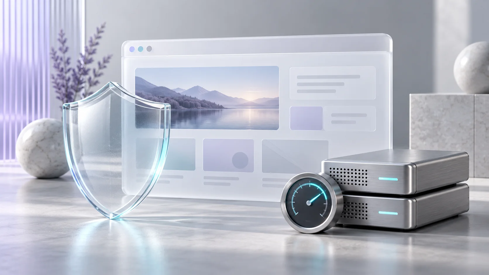 A website, glass protective shield, backup drives and monitoring indicator