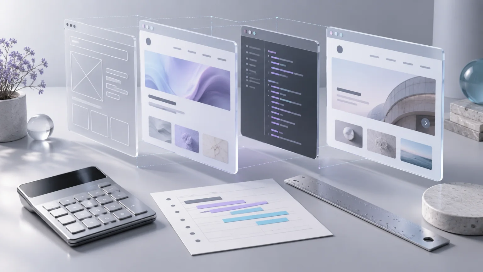 Website development stages, a calculator and a work plan for budget estimation