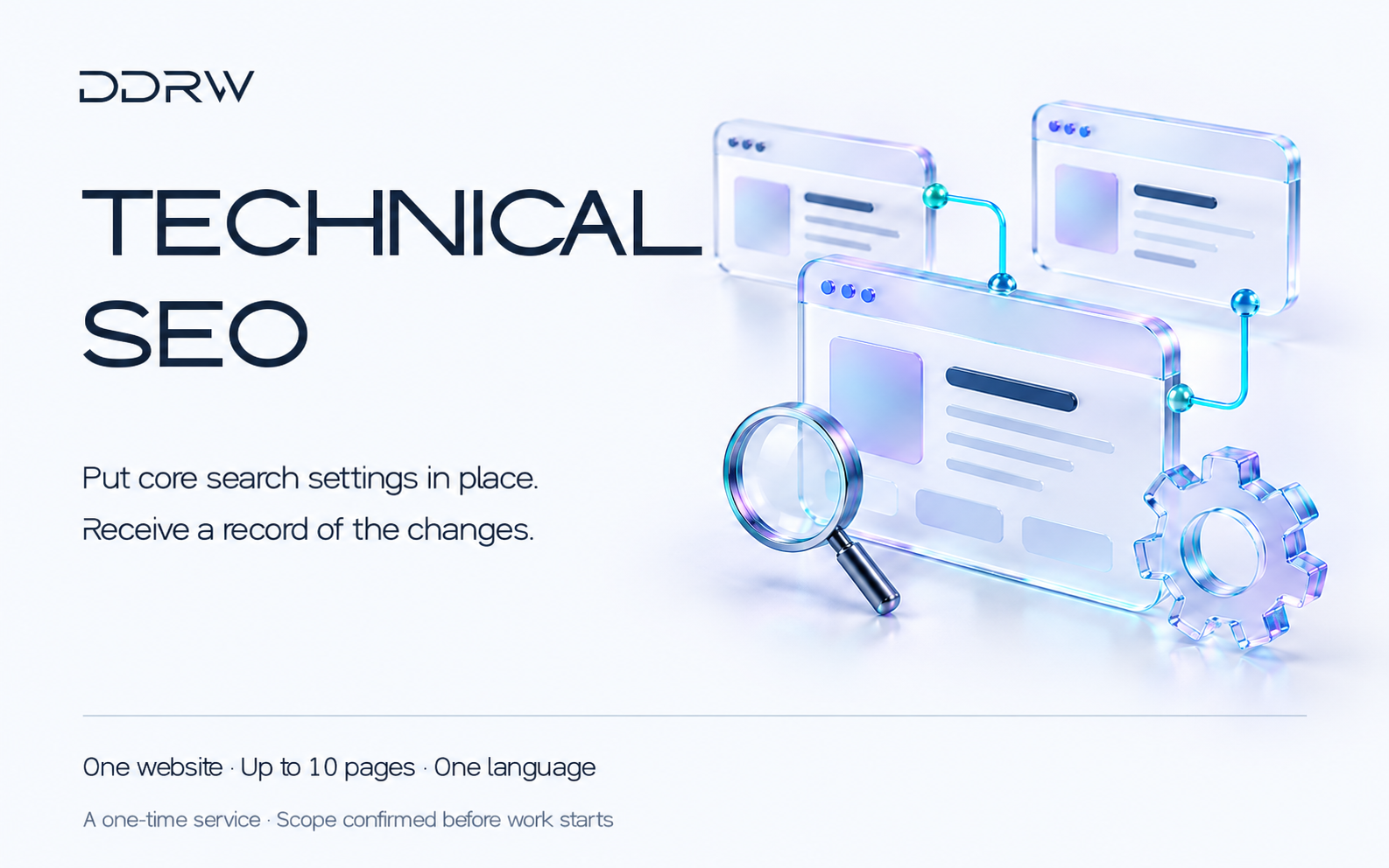 Technical SEO setup — DDRW fixed-scope service